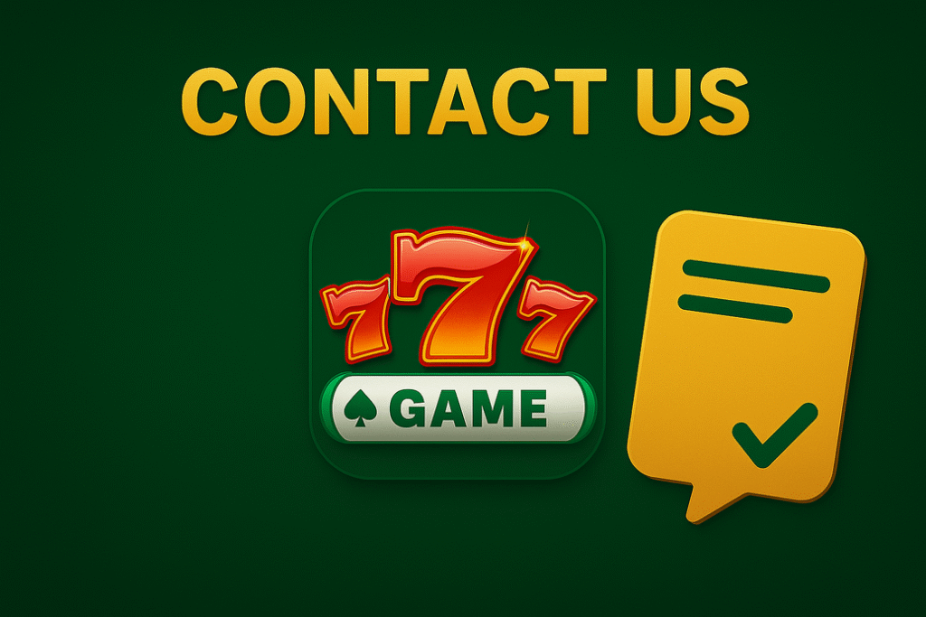 Contact Us 777 Game app